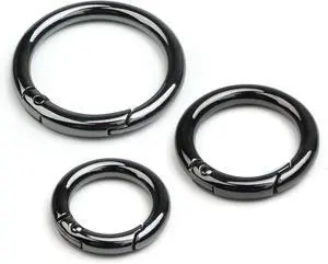 Jiesinlov 6Pack Spring O-Rings,Round Keychain Clips Snap Hook Buckle,Key Ring for Replacement Purse Hardware,Carabiner for Keys,Three Diameter Size (Gunmetal) Jiesinlov 6Pack Spring O-Rings,Round Keychain Clips Snap Hook Buckle,Key Ring for Replacement Purse Hardware,Carabiner for Keys,Three Diameter Size (Gunmetal)