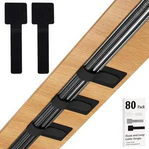 80PCS Hook and Loop Cable Straps, Cable Management Under Desk, Adhesive Cable Ties, Reusable Wire Organizers for Cords, Cords Management, Computer Accessories for Desk, Home Office Essentials, Black 80PCS Hook and Loop Cable Straps, Cable Management Under Desk, Adhesive Cable Ties, Reusable Wire Organizers for Cords, Cords Management, Computer Accessories for Desk, Home Office Essentials, Black
