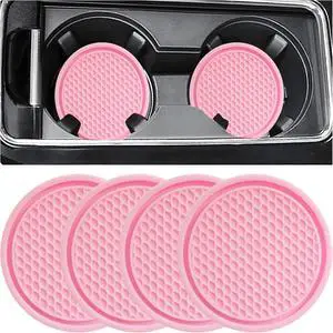 ZSDY Car Cup Coaster, 4PCS Universal Auto Non-Slip Cup Holder Embedded in Ornaments Coaster, Car Interior Accessories Sets, Pink ZSDY Car Cup Coaster, 4PCS Universal Auto Non-Slip Cup Holder Embedded in Ornaments Coaster, Car Interior Accessories Sets, Pink