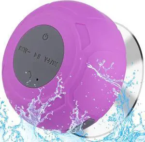 Bluetooth Shower Speaker Waterproof Portable Wireless Water-Resistant Speaker Suction Cup,Built-in Mic Speakerphone for iPhone Phone Tablet Bathroom Kitchen - Purple Bluetooth Shower Speaker Waterproof Portable Wireless Water-Resistant Speaker Suction Cup,Built-in Mic Speakerphone for iPhone Phone Tablet Bathroom Kitchen - Purple