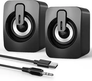 Computer Speakers for Desktop,Portable PC Monitor Speaker,Mini Speakers | for Desktop,Laptop,Small USB Speaker With Stereo Sound, 2 Ports,2 Speaker Units,Easy Volume Control Computer Speakers for Desktop,Portable PC Monitor Speaker,Mini Speakers | for Desktop,Laptop,Small USB Speaker With Stereo Sound, 2 Ports,2 Speaker Units,Easy Volume Control