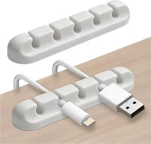 2 Packs Cable Clips, Cable Organizers for Cords, Cable Holder,Cord Organizer, Cord Holder for Desk,Car,Home and Office (5 Slots)White 2 Packs Cable Clips, Cable Organizers for Cords, Cable Holder,Cord Organizer, Cord Holder for Desk,Car,Home and Office (5 Slots)White