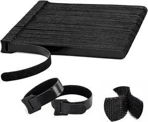 100PCS Hook and Loop Straps - 6 Inch Reusable Cable Ties | for Cable Management, Adjustable Cord Organizer Hook & Loop Straps for Home, Office and Data Centers, Black 100PCS Hook and Loop Straps - 6 Inch Reusable Cable Ties | for Cable Management, Adjustable Cord Organizer Hook & Loop Straps for Home, Office and Data Centers, Black