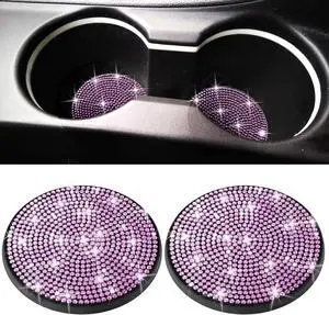 BFXM 2 PCS Bling Cup Holder Coaster, 2.75 Silicone Diamond Car Coasters | Non-Slip Cup Holder Coasters for Car, Bling Car Accessories for Women, Rhinestone Car Accessories BFXM 2 PCS Bling Cup Holder Coaster, 2.75 Silicone Diamond Car Coasters | Non-Slip Cup Holder Coasters for Car, Bling Car Accessories for Women, Rhinestone Car Accessories