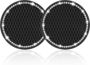 JUSTTOP Car Cup Holder Coaster, Insert 2 Pack Universal Auto Anti Slip, Bling Crystal Rhinestone Car Interior Accessories-Black JUSTTOP Car Cup Holder Coaster, Insert 2 Pack Universal Auto Anti Slip, Bling Crystal Rhinestone Car Interior Accessories-Black