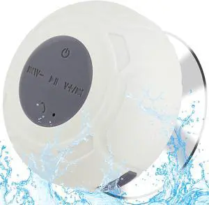 Waterproof Bluetooth Shower Speaker Portable Wireless Water-Resistant Speaker Suction Cup,Built-in Mic Gifts for Kids Speakerphone for iPhone Phone Tablet Bathroom Kitchen - White Waterproof Bluetooth Shower Speaker Portable Wireless Water-Resistant Speaker Suction Cup,Built-in Mic Gifts for Kids Speakerphone for iPhone Phone Tablet Bathroom Kitchen - White