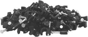 Your Cable Store 100 Pack Black Ethernet / RG59 / 6mm Nail In Cable Clips Your Cable Store 100 Pack Black Ethernet / RG59 / 6mm Nail In Cable Clips