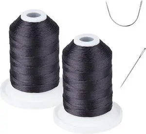 UV Resistant - Simthread Heavy Duty Outdoor Thread for Sewing Black | Works well both by hand and by machine, 100% Polyester Bonded Thread Tex 69 (12wt) - 250 Yards 2 Spools UV Resistant - Simthread Heavy Duty Outdoor Thread for Sewing Black | Works well both by hand and by machine, 100% Polyester Bonded Thread Tex 69 (12wt) - 250 Yards 2 Spools