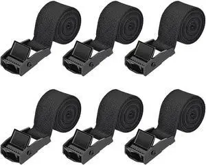 Tie Down Straps 6 Pcs Black Cam Buckle Ratchet Lashing Strap 1" x 3.3' | Heavy Duty Cam Buckle Cinch Straps, For Cargo, Trucks, Luggage, Trailer, Motorcycle, 550 lb Break Strength Tie Down Straps 6 Pcs Black Cam Buckle Ratchet Lashing Strap 1" x 3.3' | Heavy Duty Cam Buckle Cinch Straps, For Cargo, Trucks, Luggage, Trailer, Motorcycle, 550 lb Break Strength