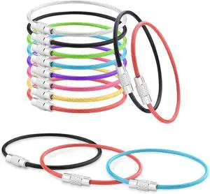 CooBigo 16 Pack Stainless Steel Loops 2mm Coated Wire Keychain Cable Large Keyrings 6 inch Key Chain for Luggage Tags, Key Tags, Keyrings, Kitchen Utensils, Duster-Assorted Colors CooBigo 16 Pack Stainless Steel Loops 2mm Coated Wire Keychain Cable Large Keyrings 6 inch Key Chain for Luggage Tags, Key Tags, Keyrings, Kitchen Utensils, Duster-Assorted Colors