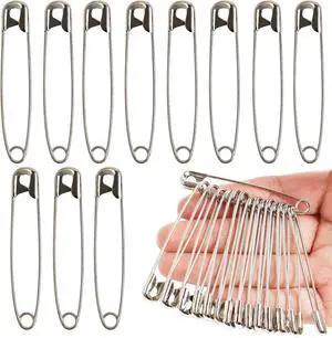 80PCS Large Safety Pins Silvery Safety Pins, 2.25inch/56mm Metal Clothes Pin for Art Crafting,Sewing,Jewelry Making 80PCS Large Safety Pins Silvery Safety Pins, 2.25inch/56mm Metal Clothes Pin for Art Crafting,Sewing,Jewelry Making