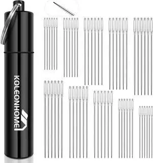 60 Pcs Large Eye Hand Sewing Needles Set, 5 Sizes High-Carbon Steel Needles for Mending, Embroidery, Quilting, Crafts, Denim & Light Leather Repair, Nickel-Plated, Aluminum Storage Tube 60 Pcs Large Eye Hand Sewing Needles Set, 5 Sizes High-Carbon Steel Needles for Mending, Embroidery, Quilting, Crafts, Denim & Light Leather Repair, Nickel-Plated, Aluminum Storage Tube