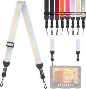 Adjustable Shoulder Strap, Comfortable Camera Strap, Neck Lanyard for iPad Tablet Case, Camera, Binocular, Luggage Bag (Rainbow Colors Shoulder Strap) Adjustable Shoulder Strap, Comfortable Camera Strap, Neck Lanyard for iPad Tablet Case, Camera, Binocular, Luggage Bag (Rainbow Colors Shoulder Strap)