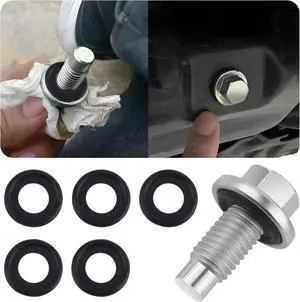 M12*1.75 Oil Drain Plug with 5PCS Oil Drain Plug Gasket OEM#EJ7Z-6730-A | Iron Zinc-Coated Oil Pan Drain Plug,Automotive Replacement Engine Oil Drain Plugs,Essential Oil Plug Bolt Car Accessories M12*1.75 Oil Drain Plug with 5PCS Oil Drain Plug Gasket OEM#EJ7Z-6730-A | Iron Zinc-Coated Oil Pan Drain Plug,Automotive Replacement Engine Oil Drain Plugs,Essential Oil Plug Bolt Car Accessories