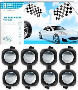 Car Air Freshener Vent Clips, 8 Pack, Provides Long-Lasting Scent, Up to 240 Days, Odor Eliminator (New Car Scent) Car Air Freshener Vent Clips, 8 Pack, Provides Long-Lasting Scent, Up to 240 Days, Odor Eliminator (New Car Scent)