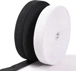 0.6 Inch 22 Yards Elastic Band for Sewing, Durable & Soft Elastic for Waistbands, Pants, DIY Crafts, Wig Making & Pajamas, 2 Rolls Knit Bands, Black & White. 0.6 Inch 22 Yards Elastic Band for Sewing, Durable & Soft Elastic for Waistbands, Pants, DIY Crafts, Wig Making & Pajamas, 2 Rolls Knit Bands, Black & White.
