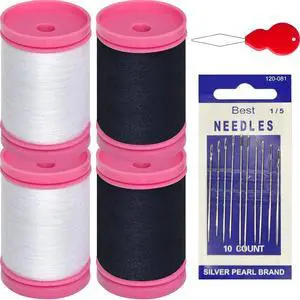 All Purpose Sewing Thread-4 Spools of Hand Polyester Sewing Thread for Hand and Machine Sewing(whitebalck All Purpose Sewing Thread-4 Spools of Hand Polyester Sewing Thread for Hand and Machine Sewing(whitebalck
