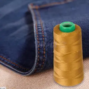 WellieSTR Heavy Duty 100% Polyester Sewing Thread Brown 20s/3 for Jeans Canvas (Jiang Huang) WellieSTR Heavy Duty 100% Polyester Sewing Thread Brown 20s/3 for Jeans Canvas (Jiang Huang)