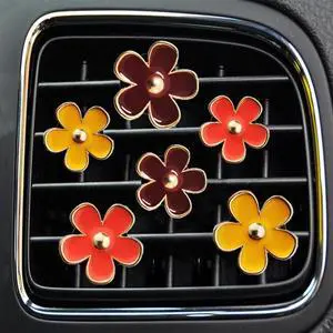 Air Vent Clips - 6 Pcs Daisy Flower Car Decoration for Air Vent & Conditioning - Handmade Car Interior Accessories Decor - Cute Charm & Gifts for Women Air Vent Clips - 6 Pcs Daisy Flower Car Decoration for Air Vent & Conditioning - Handmade Car Interior Accessories Decor - Cute Charm & Gifts for Women