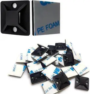 3/4" Zip Tie Mounts - 60 PCS Self Adhesive Cable Tie Mounts Wire Cable Anchors Squares Holders for Cable Management Outdoor Indoor (Black, 60PCS- 3/4INCH) 3/4" Zip Tie Mounts - 60 PCS Self Adhesive Cable Tie Mounts Wire Cable Anchors Squares Holders for Cable Management Outdoor Indoor (Black, 60PCS- 3/4INCH)