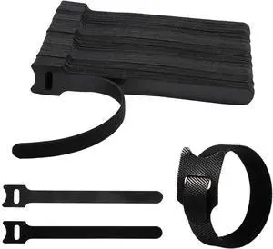CableGeeker 60 PCS Reusable Cable Ties (6 Inch), Black | Adjustable Hook and Loop Cord Straps, Wire Organizer for Home, Office, Electronics CableGeeker 60 PCS Reusable Cable Ties (6 Inch), Black | Adjustable Hook and Loop Cord Straps, Wire Organizer for Home, Office, Electronics