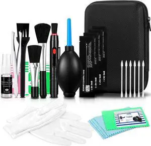 Camera Lens Cleaning Kit - Mirrorless and DSLR Camera Cleaning Kit, Including Lens Paper/Blower, Cotton swabs, dust Free Cloth, Lens Pen, Cleaning Brush Camera Lens Cleaning Kit - Mirrorless and DSLR Camera Cleaning Kit, Including Lens Paper/Blower, Cotton swabs, dust Free Cloth, Lens Pen, Cleaning Brush