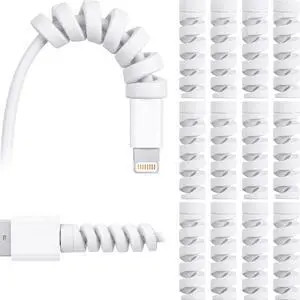 Jetec 24 Pcs Spiral USB Cable Cord Protector Saver,Grey | Phone Charging Cord End Saver, Prevents Cable Fraying Breakage, Soft Silicone Wraps Fits Most Chargers, Home Office Car Jetec 24 Pcs Spiral USB Cable Cord Protector Saver,Grey | Phone Charging Cord End Saver, Prevents Cable Fraying Breakage, Soft Silicone Wraps Fits Most Chargers, Home Office Car