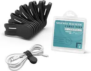 Kanemc Magnetic Cable Ties 8-Pack,Reusable Magnetic Cord Ties,Black | Magnetic Twist Ties Silicone Cord Wraps for Charging Cords,Cord Organizer Clips with Strong Magnet for Earphone USB C Cables Kanemc Magnetic Cable Ties 8-Pack,Reusable Magnetic Cord Ties,Black | Magnetic Twist Ties Silicone Cord Wraps for Charging Cords,Cord Organizer Clips with Strong Magnet for Earphone USB C Cables