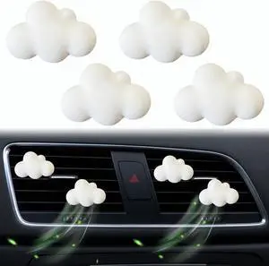 4 Pcs Cloud Air Vent Clips, Cute Cloud Car Air Fresheners Vents Clips Funny Automobile Diffuser Vent Clips Car Interior Decor Charm Cute Automobile Accessories Decoration for Women 4 Pcs Cloud Air Vent Clips, Cute Cloud Car Air Fresheners Vents Clips Funny Automobile Diffuser Vent Clips Car Interior Decor Charm Cute Automobile Accessories Decoration for Women