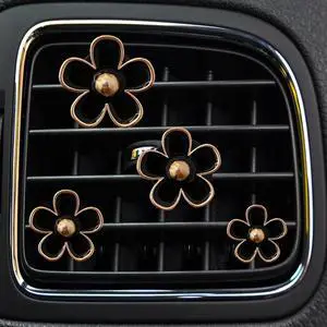 Daisy Car Air Vent Clips, 4Pcs Black Cute Flower Car Interior Decor | Cute Flower Design, Air Conditioning Outlet Clip, Car Air Freshener Clip Charm, For Women, Refillable Clips, Fits AC Vents Daisy Car Air Vent Clips, 4Pcs Black Cute Flower Car Interior Decor | Cute Flower Design, Air Conditioning Outlet Clip, Car Air Freshener Clip Charm, For Women, Refillable Clips, Fits AC Vents