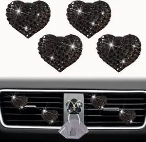 4Pc Black Heart Air Vent Clips,Car Air Fresheners Vents Clips Car Diffuser Diamond Car Interior Decor Charm Cute Car Accessories Interior Accessories 4Pc Black Heart Air Vent Clips,Car Air Fresheners Vents Clips Car Diffuser Diamond Car Interior Decor Charm Cute Car Accessories Interior Accessories