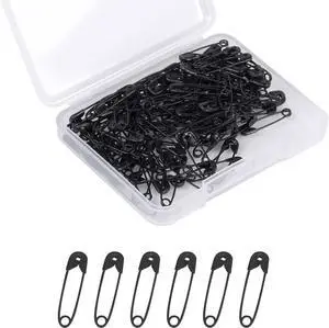 120 Pcs 19mm Safety Pins, Mini Black Pins for Art Craft Sewing Jewelry Making Small Metal Pin for Clothes 120 Pcs 19mm Safety Pins, Mini Black Pins for Art Craft Sewing Jewelry Making Small Metal Pin for Clothes