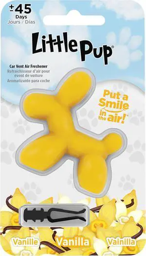 Little Pup 96602 Vanilla Scent, Car Air Freshener, Clips to A/C Air Vent, Alcohol-Free Fragrance Oil, Non-Hazardous and Non-Toxic Plastic, Set of 1 Little Pup 96602 Vanilla Scent, Car Air Freshener, Clips to A/C Air Vent, Alcohol-Free Fragrance Oil, Non-Hazardous and Non-Toxic Plastic, Set of 1