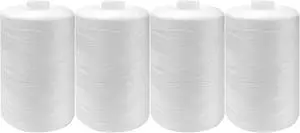 Sewing Thread-4 Spools of Polyester Thread for Sewing Machine for Beginners, Hand Stitching & Quilting-White (White, 1000yards) Sewing Thread-4 Spools of Polyester Thread for Sewing Machine for Beginners, Hand Stitching & Quilting-White (White, 1000yards)