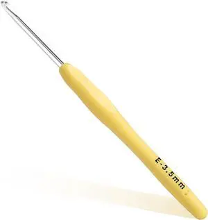 3.5mm Crochet Hook, Ergonomic Crochet Hook, Smooth and Extra Long Knitting Needles, with Soft Rubber Ergonomic Handle and Aluminum Tip, Perfect Beginner and Arthritic Crochet Hooks (3.5 mm) 3.5mm Crochet Hook, Ergonomic Crochet Hook, Smooth and Extra Long Knitting Needles, with Soft Rubber Ergonomic Handle and Aluminum Tip, Perfect Beginner and Arthritic Crochet Hooks (3.5 mm)