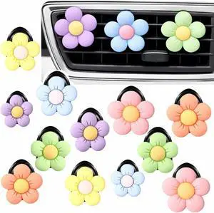 Tallew 12 Pcs Daisy Flower Car Accessories Vent Clip Cute Colorful Flower Car Accessories Air Conditioning Outlet Air Freshener Vent Clip Charm Interior Decor for Women Tallew 12 Pcs Daisy Flower Car Accessories Vent Clip Cute Colorful Flower Car Accessories Air Conditioning Outlet Air Freshener Vent Clip Charm Interior Decor for Women