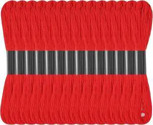 Red Embroidery Floss: 14 Skeins Embroidery Thread Cross Stitch Thread | 120 Yards Red Friendship Bracelet String for Bracelet Making Cotton Yarn for Diy Craft Red Embroidery Floss: 14 Skeins Embroidery Thread Cross Stitch Thread | 120 Yards Red Friendship Bracelet String for Bracelet Making Cotton Yarn for Diy Craft