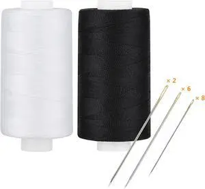 Simthread All Purpose Thread Polyester 400 Yards Each (1 White 1 Black) Simthread All Purpose Thread Polyester 400 Yards Each (1 White 1 Black)