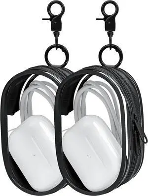 Linsaner 2 Pack Transparent Tech Pouch Storage Bags, Black + Black | Cable Organizer, Earphone Storage, Charger Holder, Key, Coin, Blind Box Doll Display Bag Linsaner 2 Pack Transparent Tech Pouch Storage Bags, Black + Black | Cable Organizer, Earphone Storage, Charger Holder, Key, Coin, Blind Box Doll Display Bag