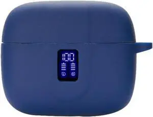 Earbuds Case Compatible with TAGRY X08 Wireless Headphone, Silicon Protective Cover with Keychain, with Window for LED Display, Blue Earbuds Case Compatible with TAGRY X08 Wireless Headphone, Silicon Protective Cover with Keychain, with Window for LED Display, Blue