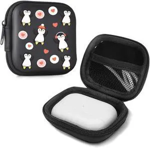 Earphone Case Headphone Hard Travel Carrying Gadget Bag | Penguin Heart Earbud Case Mini Pouch Storage Bag Earphone Case Headphone Hard Travel Carrying Gadget Bag | Penguin Heart Earbud Case Mini Pouch Storage Bag