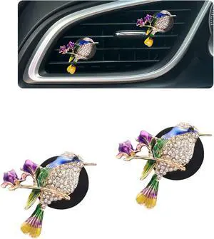ORIESSE Hummingbird Car Air Freshener Vent Clips,Cute Car Decor | 2pcs Blue Accessories for Women,Bling Alloy Enamel Bird Diffuser ORIESSE Hummingbird Car Air Freshener Vent Clips,Cute Car Decor | 2pcs Blue Accessories for Women,Bling Alloy Enamel Bird Diffuser