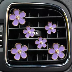 6 Pcs Daisy Flower Car Air Vent Clips, Purple Car Decor with Fragrance Pads | Charm,Cute,Clip-on Fits AC Vents, Cute Aesthetic Dashboard Accessories,Floral Charm Decor for Vehicle Interior Styling 6 Pcs Daisy Flower Car Air Vent Clips, Purple Car Decor with Fragrance Pads | Charm,Cute,Clip-on Fits AC Vents, Cute Aesthetic Dashboard Accessories,Floral Charm Decor for Vehicle Interior Styling