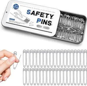 Jmuiiu 400 PCS Safety Pins, 0.9 Inch Small Inch Safety Pins, Clothes Pin | Durable Metal Construction and Metal Box Packaging for Clothes Sewing, Arts Craft Jmuiiu 400 PCS Safety Pins, 0.9 Inch Small Inch Safety Pins, Clothes Pin | Durable Metal Construction and Metal Box Packaging for Clothes Sewing, Arts Craft