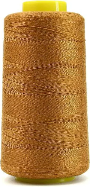 1500 Yards Jean Thread for Sewing Machine, Denim Thread 20s/2 Heavy Duty Strong Thick Bonded Cone Spools for Blue Jeans Shoes Bag Canvas Leather Nylon Hand Sewing 100% Polyester, Gold Color 1500 Yards Jean Thread for Sewing Machine, Denim Thread 20s/2 Heavy Duty Strong Thick Bonded Cone Spools for Blue Jeans Shoes Bag Canvas Leather Nylon Hand Sewing 100% Polyester, Gold Color