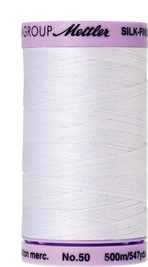 Mettler Silk-Finish Solid Cotton Thread, 547 yd/500m, White Mettler Silk-Finish Solid Cotton Thread, 547 yd/500m, White