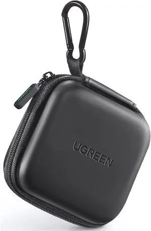 UGREEN Earbud Case, Waterproof Earphone Case Pouch Compatible with AirPods Pro Headphone Case Holder with Stainless Steel Carabiner, for Headphones, Earbuds, SD Memory Card, Camera Chips, Black UGREEN Earbud Case, Waterproof Earphone Case Pouch Compatible with AirPods Pro Headphone Case Holder with Stainless Steel Carabiner, for Headphones, Earbuds, SD Memory Card, Camera Chips, Black
