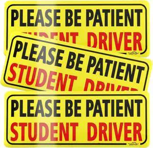 JUSTTOP 3pcs Student Driver Magnet for Car, Please Be Patient Student Driver, New Drivers Sticker Safety Warning, Magnetic Reflective Rookie Driver Bumper Sticker (Black&Red) JUSTTOP 3pcs Student Driver Magnet for Car, Please Be Patient Student Driver, New Drivers Sticker Safety Warning, Magnetic Reflective Rookie Driver Bumper Sticker (Black&Red)
