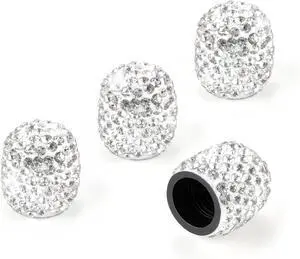 JUSTTOP 4 Pack Handmade Crystal Rhinestone Tire Valve Stem Caps, Wheel Tire Valve, Attractive Dustproof Bling Car Accessories, Universal for Cars, Trucks and Motorcycles-White JUSTTOP 4 Pack Handmade Crystal Rhinestone Tire Valve Stem Caps, Wheel Tire Valve, Attractive Dustproof Bling Car Accessories, Universal for Cars, Trucks and Motorcycles-White