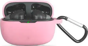 Silicone Case for JBL Vibe Beam 2, JBL Vibe Beam, JBL Vibe 200TWS True Wireless Headphones, Premium Shockproof Case Cover with Carabiner. (Pink) Silicone Case for JBL Vibe Beam 2, JBL Vibe Beam, JBL Vibe 200TWS True Wireless Headphones, Premium Shockproof Case Cover with Carabiner. (Pink)